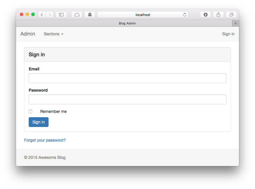Sign-in form with Bootstrap views